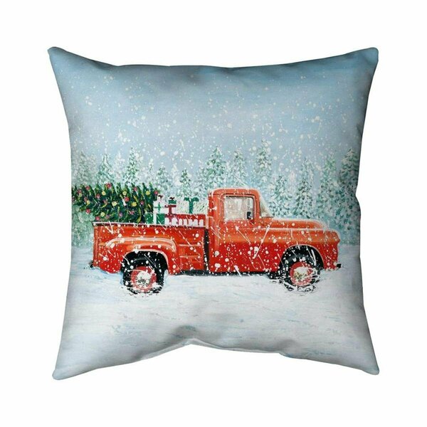 Begin Home Decor 26 x 26 in. Christmas Tree Truck-Double Sided Print Indoor Pillow 5541-2626-HO27